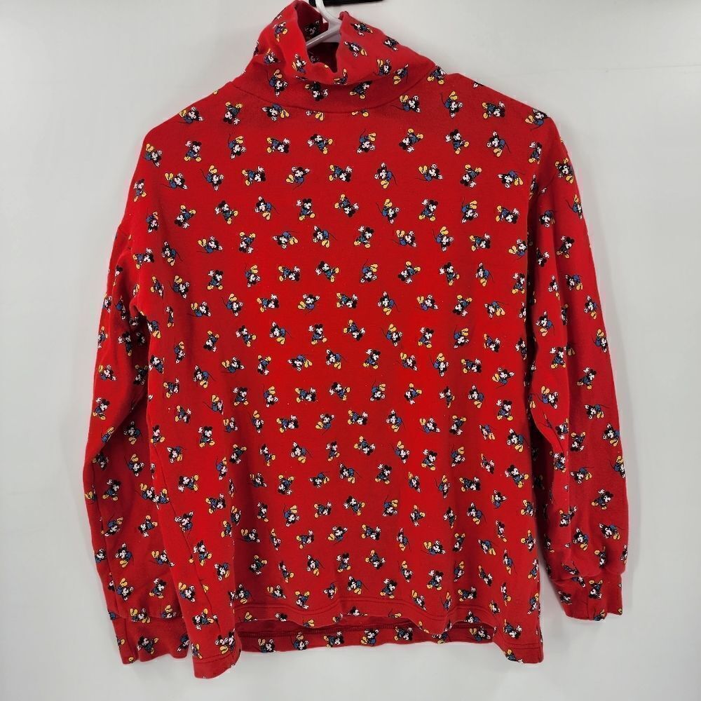 Vintage disney 90s mickey mouse shirt long red medium small